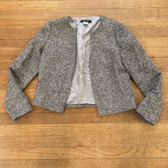 Brooks Brothers black tan sparkle open front blazer jacket size 4P
 b18 - Picture 1 of 3